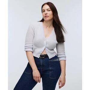 Madewell Alpaca Blend V Neck Crop Lightweight Cardigan Sweater US Women's M New